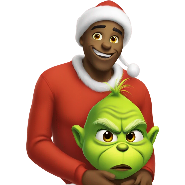 Grinch with a grinch baby emoji