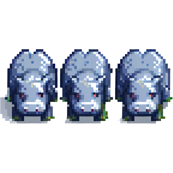 little hippos with 3 heads emoji