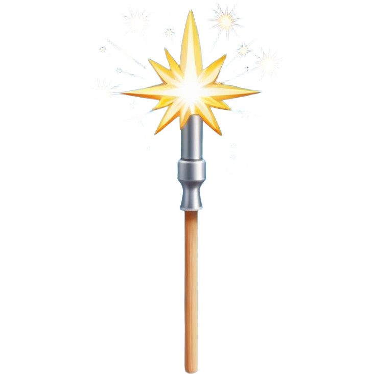 white sparkler on a stick emoji