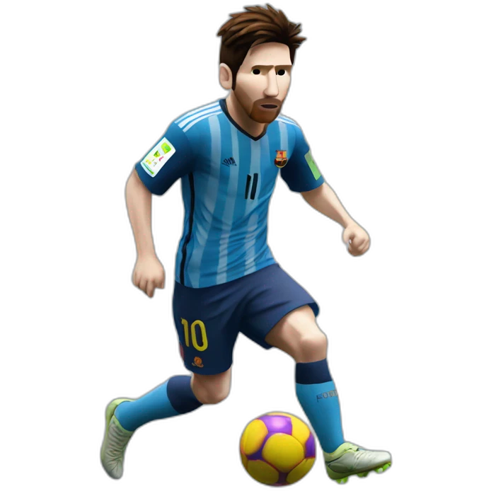 messi dribbling emoji