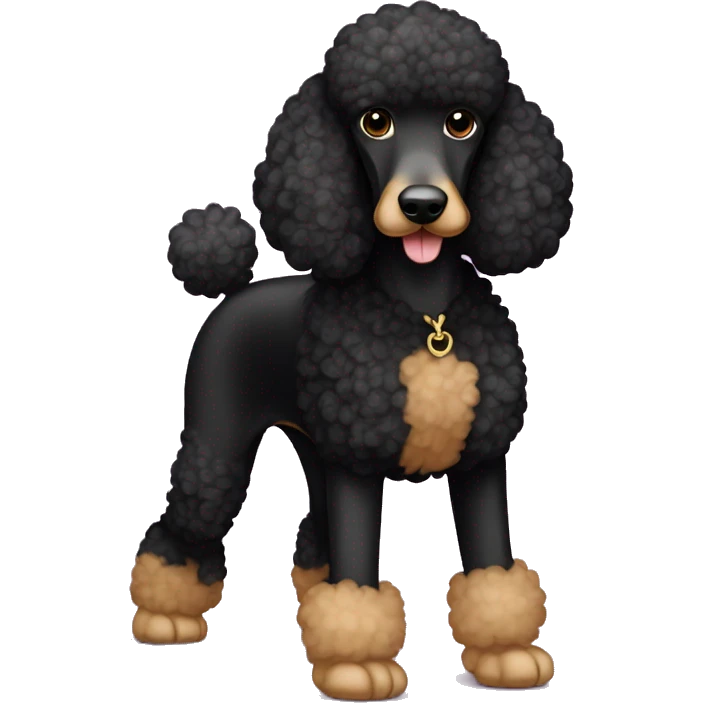 Black and tan standard phantom poodle emoji