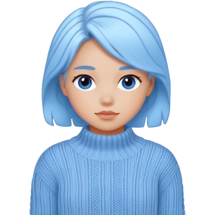 sky-blue Girl's knitted. wool sweater emoji