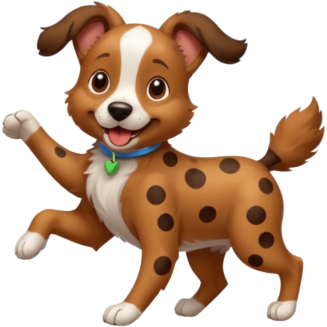 dancing dog with spots emoji