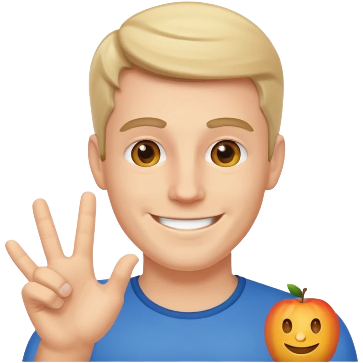 White guy flashing the camera emoji