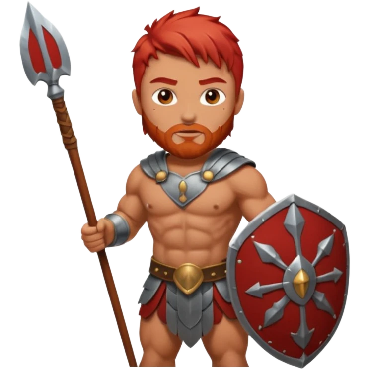 Gladiator with red hair and spear emoji