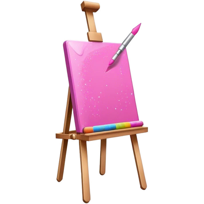 Pink paint easel with glitter  emoji