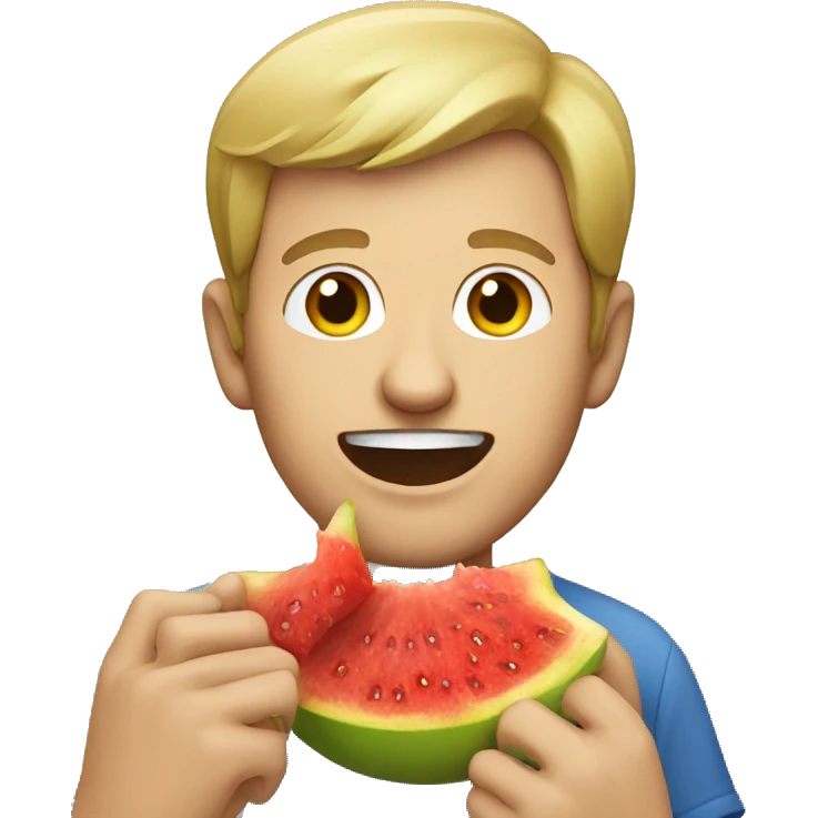 a white man eating fruits emoji
