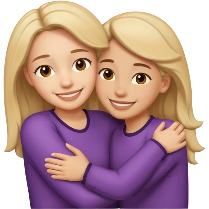 Girl and her partner hugging emoji