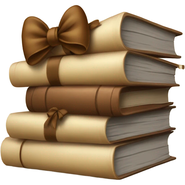 being stack of books with a brown bow emoji