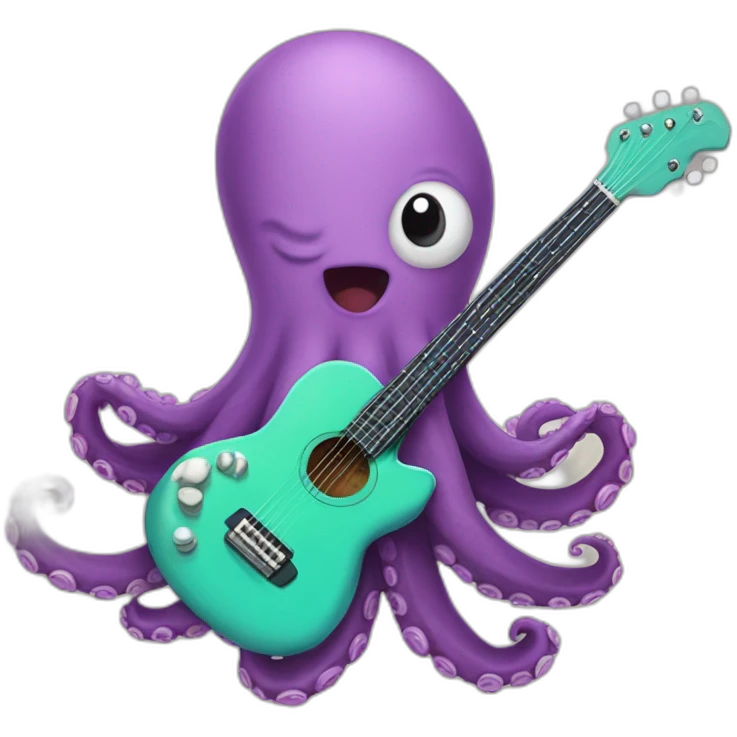 cute octopus guitarlist emoji