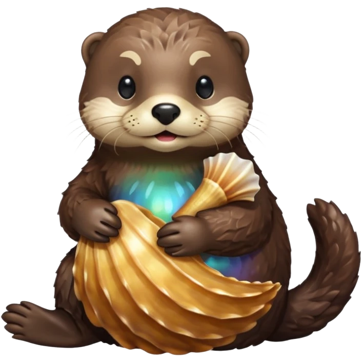 sea otter holding a shell  emoji