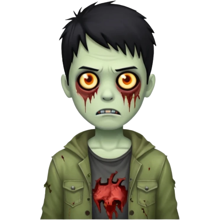 boy zombie with black hair emoji
