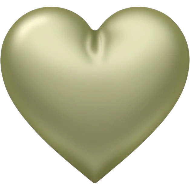 Pale olive silk heart emoji