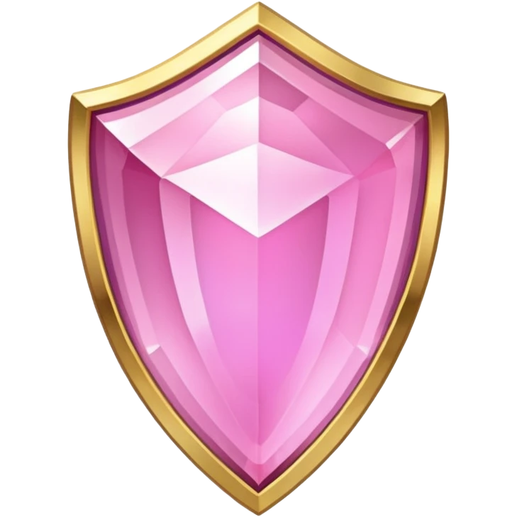 Pink crystal shield golden border emoji