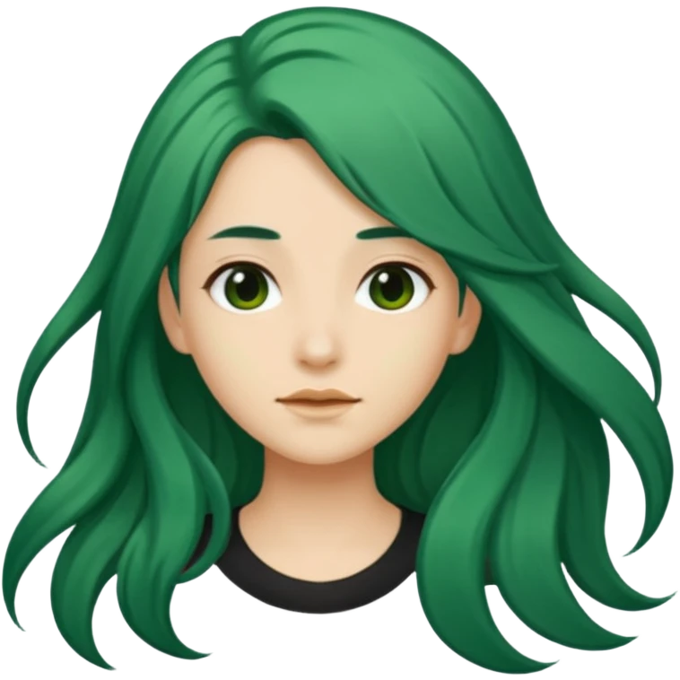 darker green and longer hair please emoji