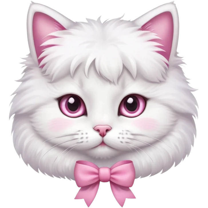 Cute cat with pink bows ￼ emoji