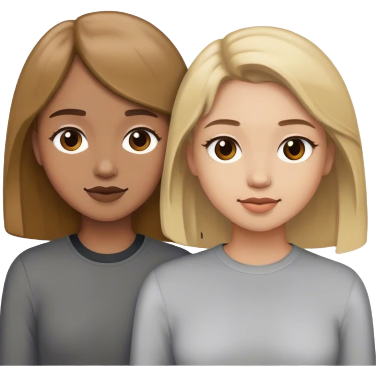 blonde and brown hair friends emoji