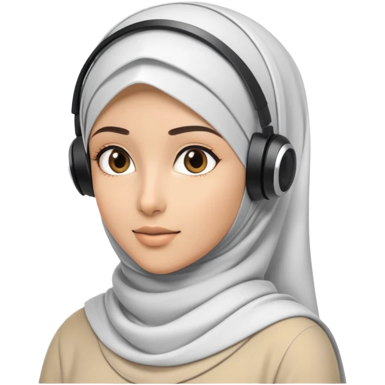 girl with hijab computer science engineer working with virtual reality metaverse technology emoji