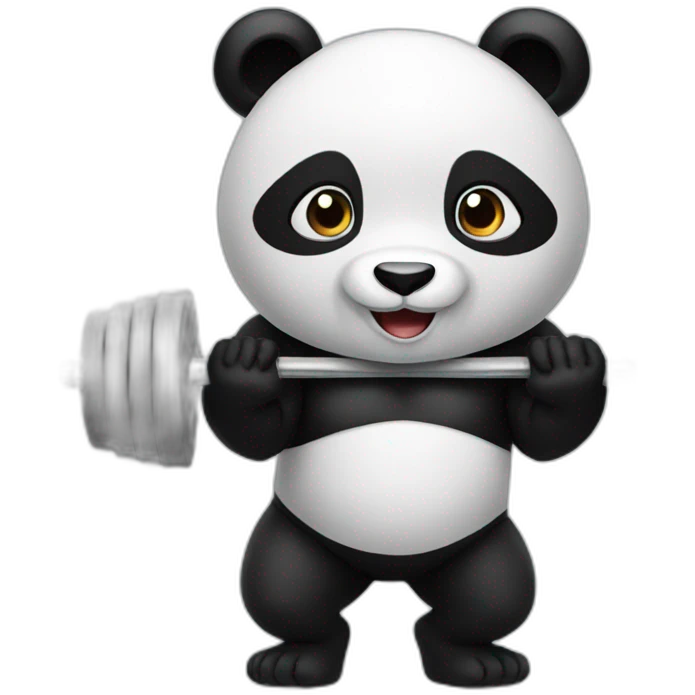 Panda who weightlifting  emoji