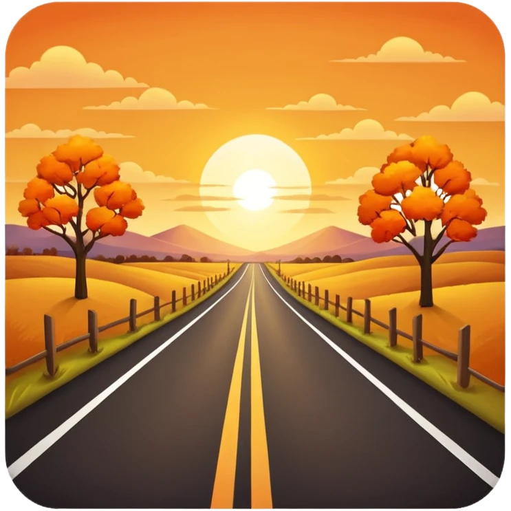 country road with sunset emoji