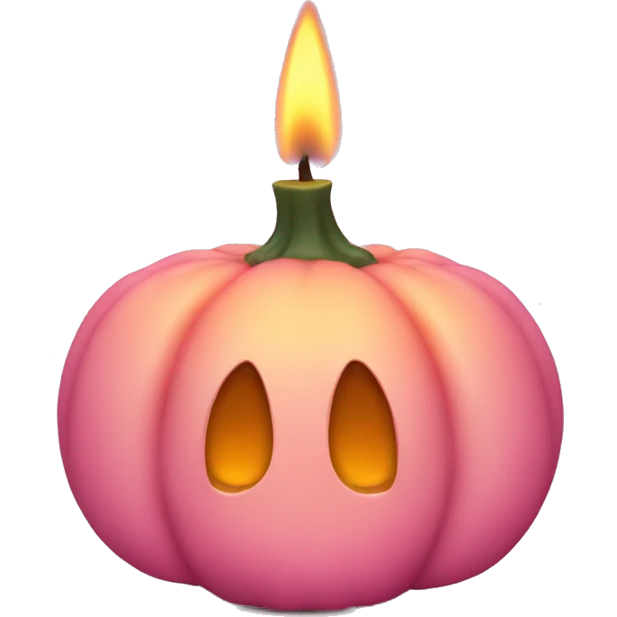 Pink pumpkin candle emoji