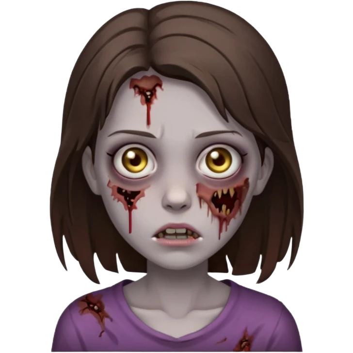 girl zombie with brunette hair emoji