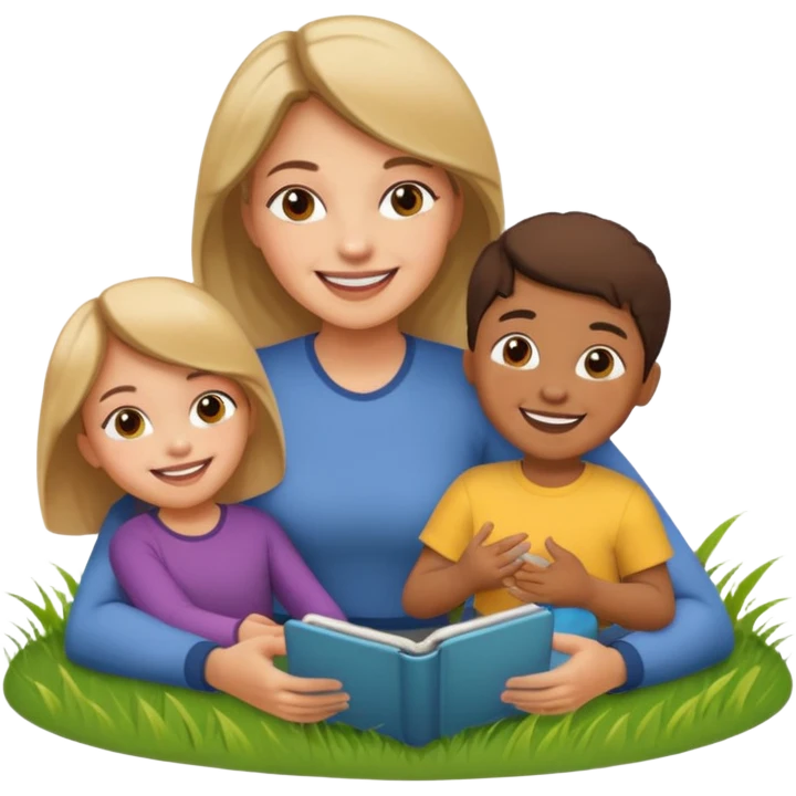 Nany with kidsmaid with kids emoji