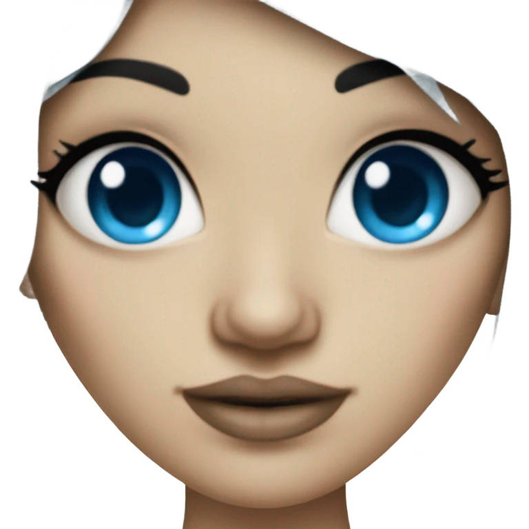 heavily tattooed woman with black hair and blue eyes emoji