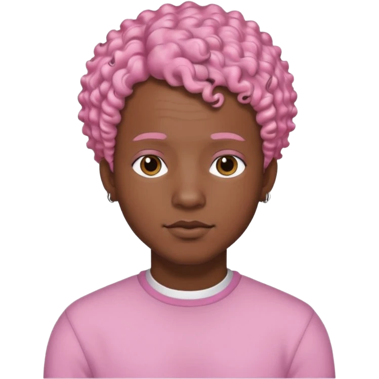 black man w,th pink short curly hair emoji