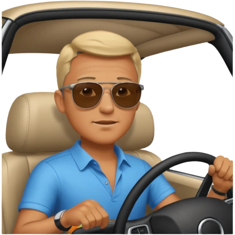 man driving a car emoji