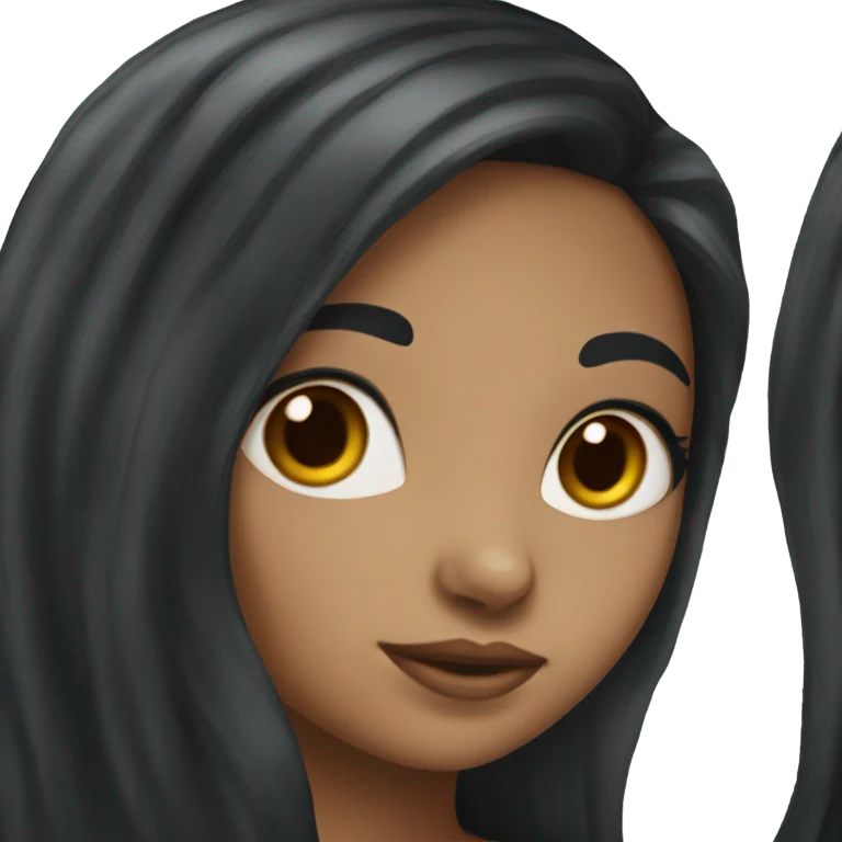 a girl with long black hair olive skinned  emoji