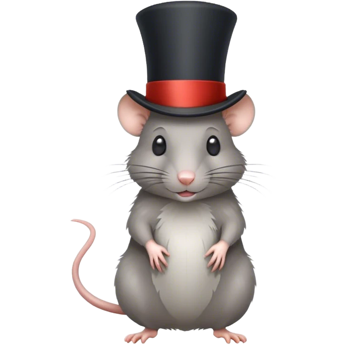 Rat wearing a top hat emoji