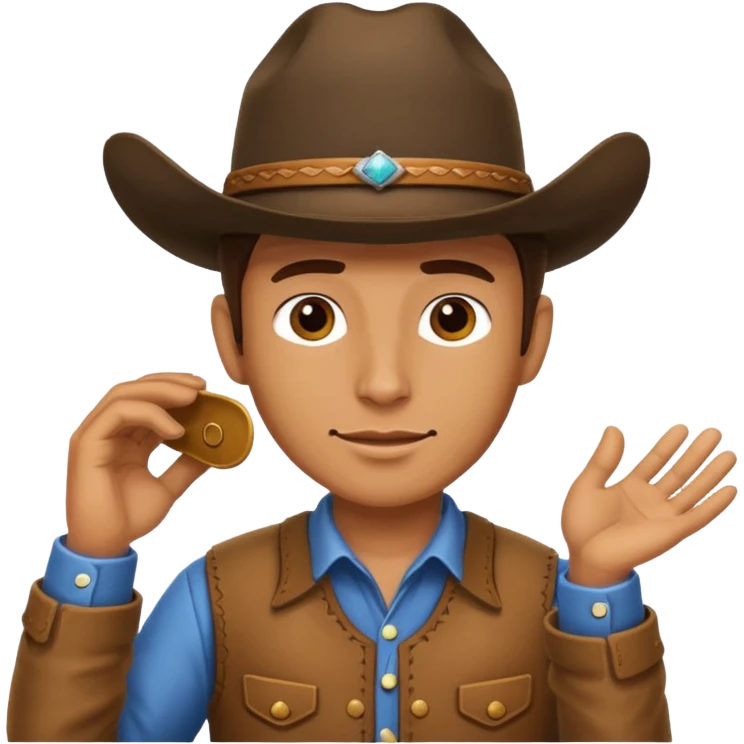 Cowboy tipping his hat. TIPPING HIS HAT emoji