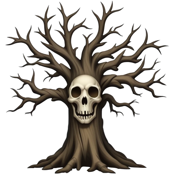 A dead, sinister tree emoji