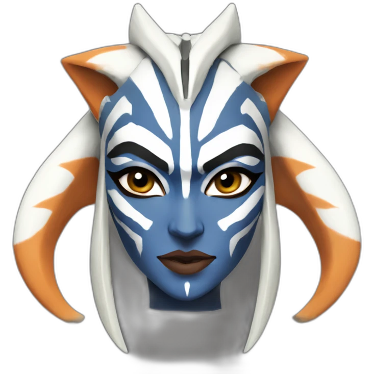 Sexy Ahsoka Tano (Portrait, front facing, Apple iOS 17 style) horns, tendrils emoji