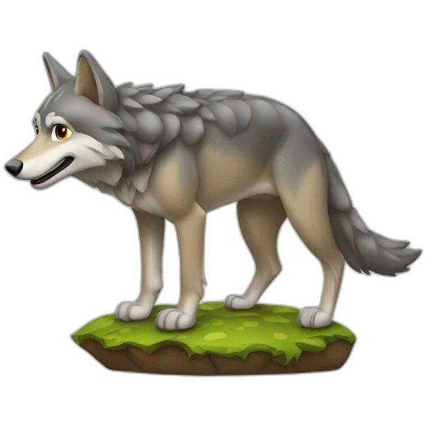 Loup sur tortue emoji