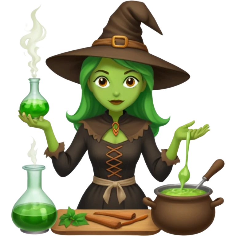 green witch cooking potion emoji