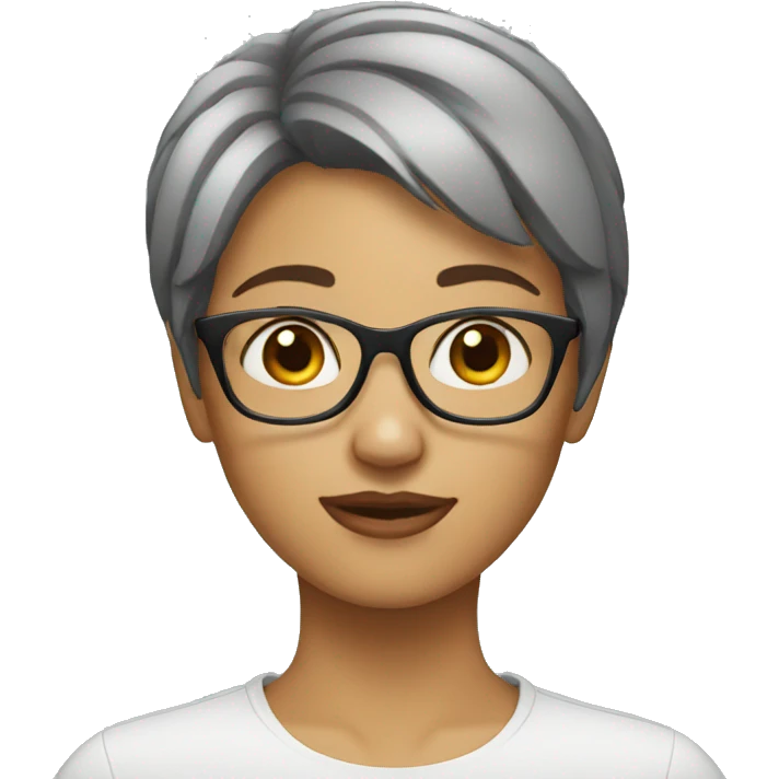 Girl with short hair and glasses emoji