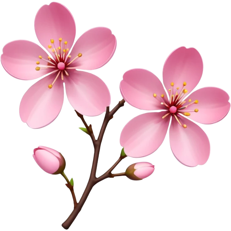 Two cherry blossoms side by side, bouncing up and down together emoji