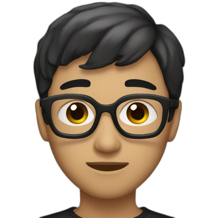 A young man with short hair and wearing a black mask  emoji