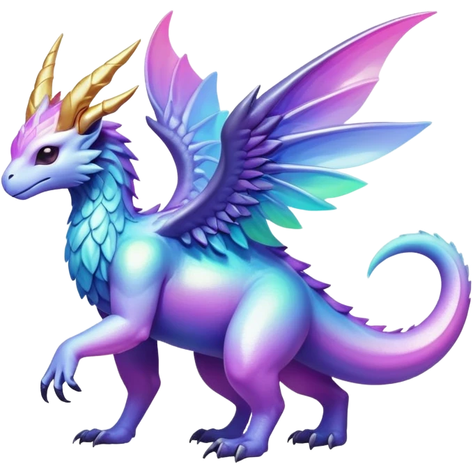 Epic legendary complex detailed iridescent gradients aesthetic-Fakémon-creature-scenery emoji