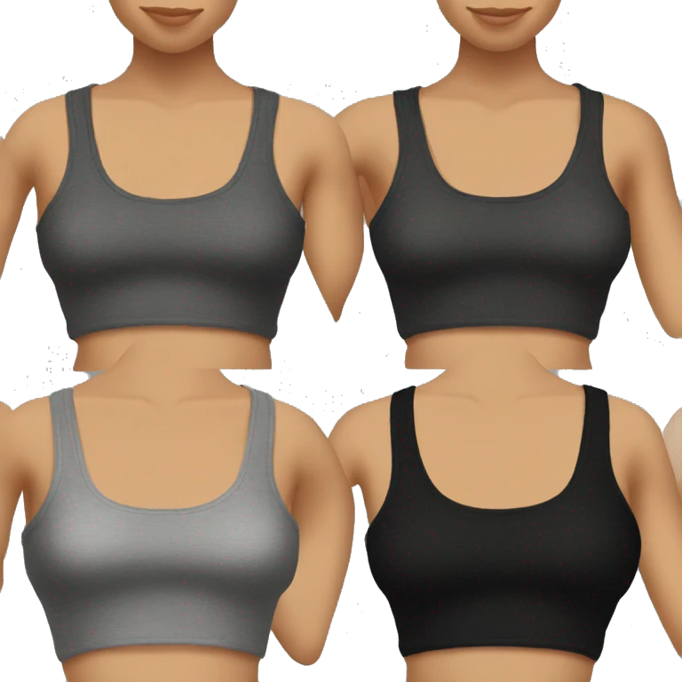off black cropped tank top realistic soft textures no background emoji