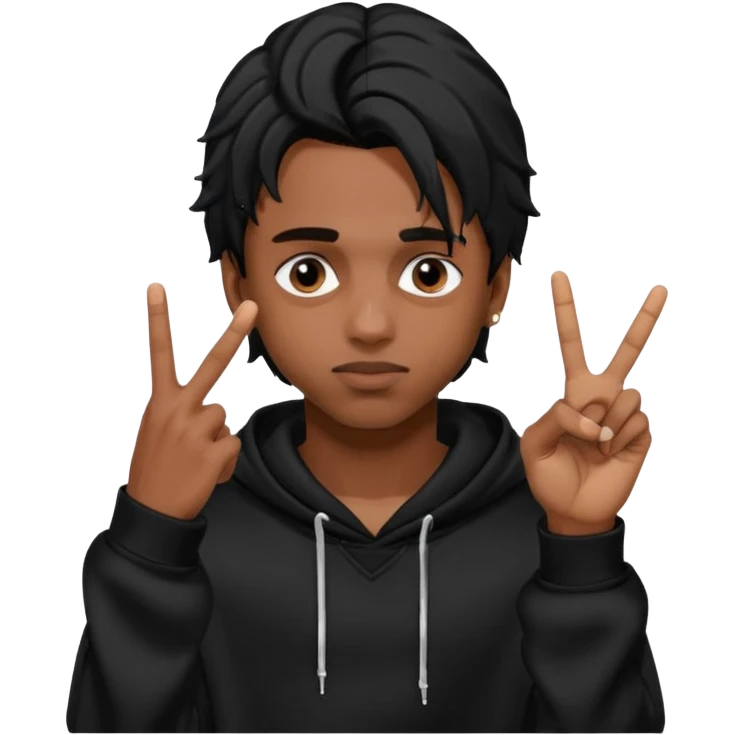 Playboi carti hand sign in front of face emoji