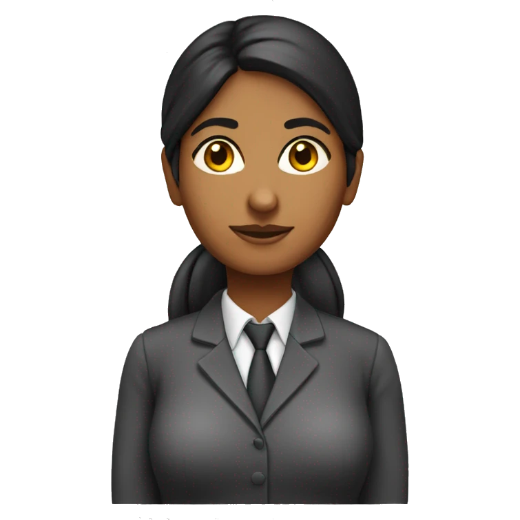 dark indian female geography teacher with bun and dark eyes emoji
