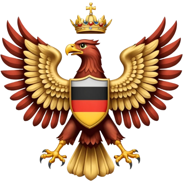 Make a German coloured 1940s inspired doubled headed eagle emoji  emoji