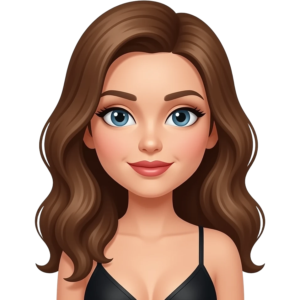 Create a glam diva girl facing forward emoji