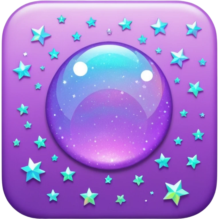 Glitter Purple and Cian Mark Check Verify emoji