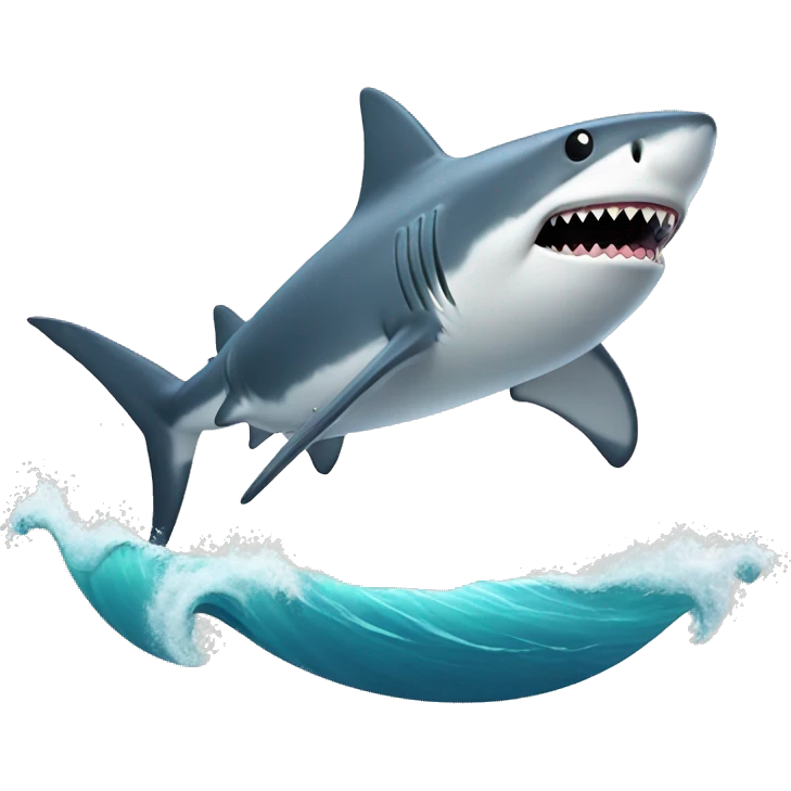 Shark on the wave emoji