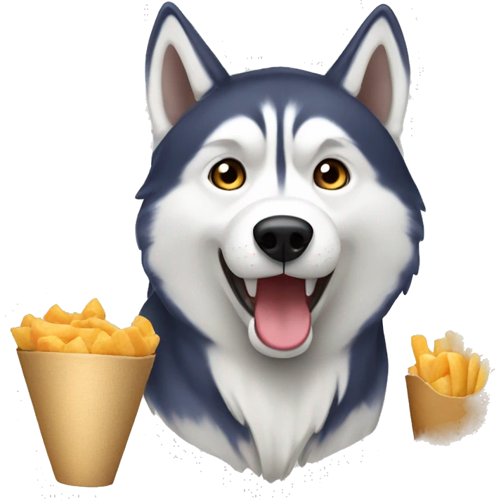 Husky eat food emoji