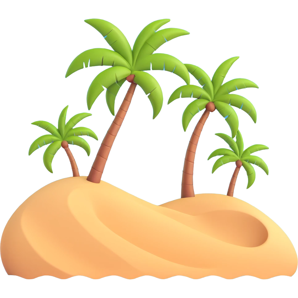 palm tree and sand dunes in Saudi Arabia emoji